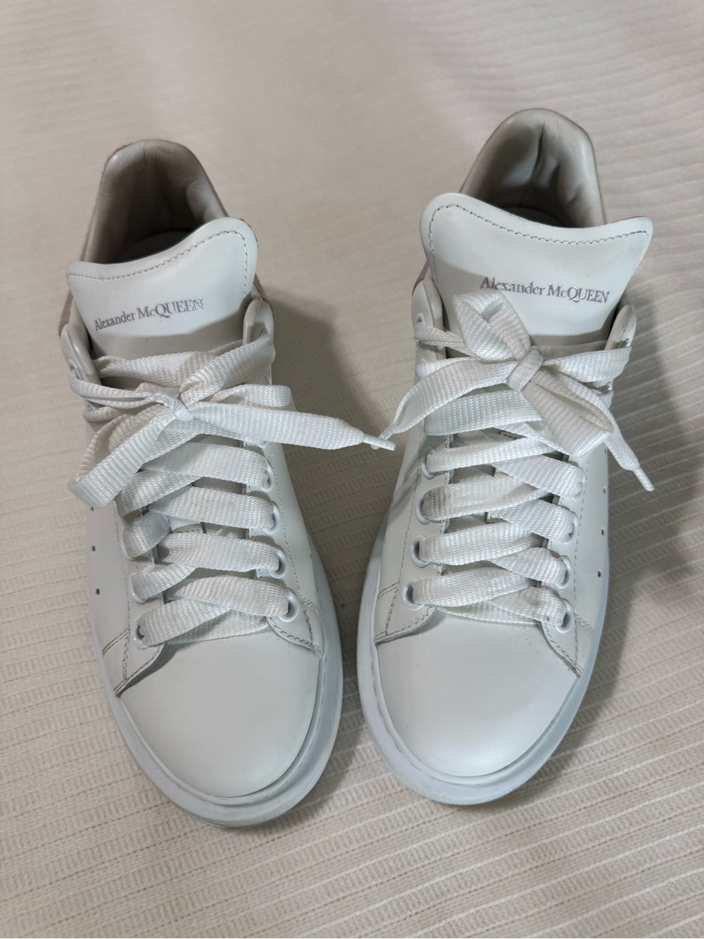 Alexander McQueen White Rubber Sole Sneakers